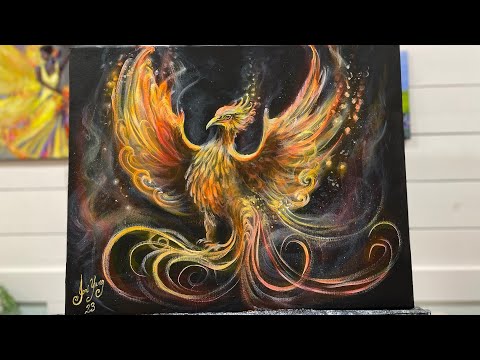 How To Paint “Rising Phoenix” acrylic tutorial