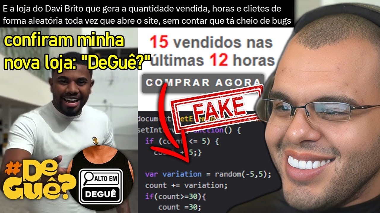 DAVI BRITO LANÇA LOJA ONLINE E USUÁRIOS RELATAM BUGS E CONTADOR DE VENDAS FAKE