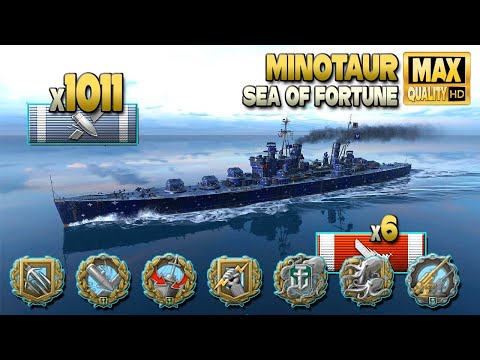 Cruiser Minotaur: 2,4sec reload terror *zoom warning* - World of Warships