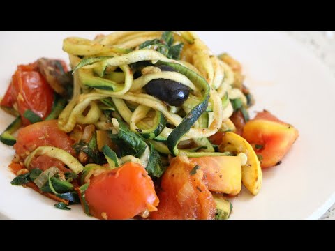 Mediterranean Zucchini Pasta-No Oil