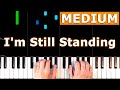 Elton John I M Still Standing MEDIUM Piano Tutorial