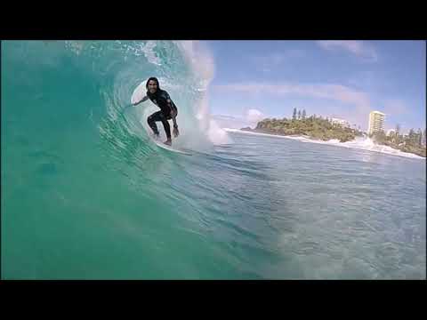 Oney Anwar barrelled at Snapper Rocks - he's always got a smile on his face...