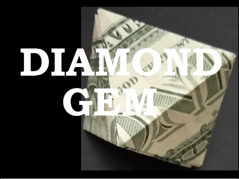 Money Origami Easy Diamond Gem Octahedron Dollar Origami Design © #DrPhu