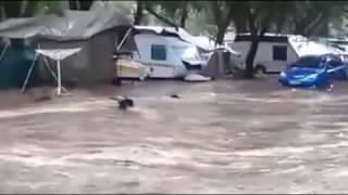 preview picture of video 'Floods in South Africa, Klein Kariba holiday resort near Warmbads'