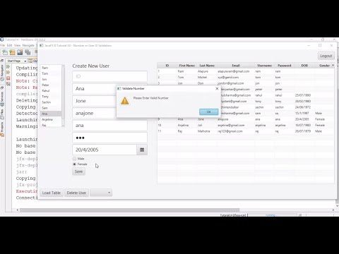 JavaFX 8 Tutorial 34 - Number or User ID Validation