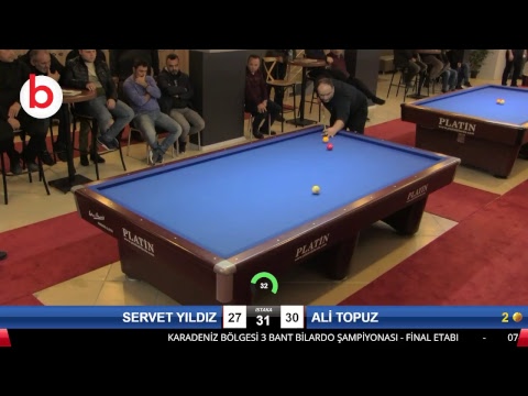 SERVET YILDIZ & ALİ TOPUZ Bilardo Maçı - KARADENİZ ŞAMPİYONASI - FİNAL ETABI-1.TUR