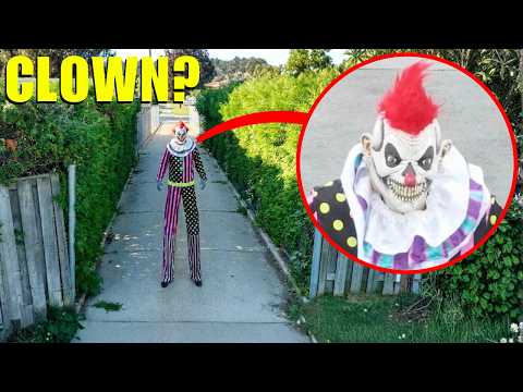 Drone catches the Tall Clown near the park… IF YOU SEE IT RUN AWAY FAST!! (Clown world clown!!)