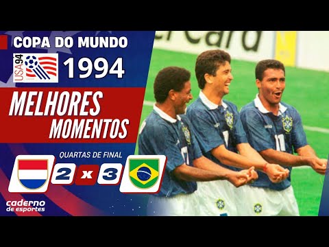 HOLANDA 2 X 3 BRASIL. - MELHORES MOMENTOS - QUARTAS DE FINAL COPA DO MUNDO 1994 - GLOBO