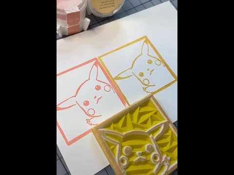 stamp diy #消しゴムスタンプ #rubber #eraser #pikachu