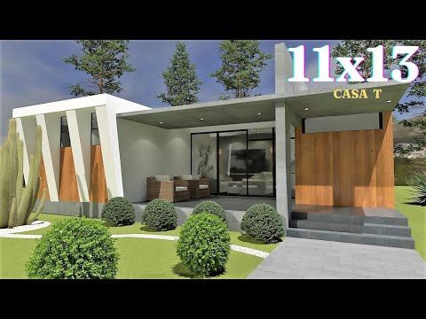 Casa Moderna de 2 Habitaciones y 3 Baños 11x13 metros