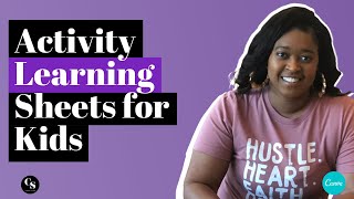 Activity Learning Sheets & Coloring Pages for Kids in Canva | Canva Tutorial for beginners