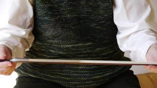 Bowing: checking the hair tension on the bow with Alison Crum