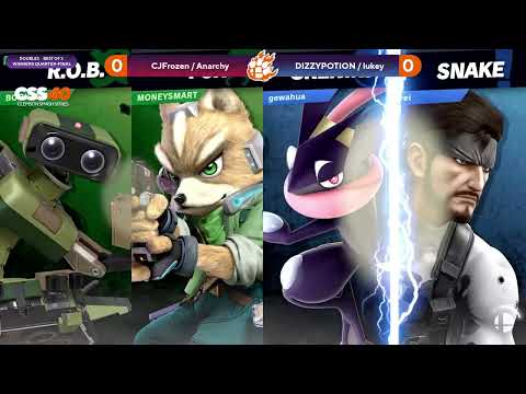 CSS 40 Doubles - WQ - DIZZYPOTION & lukey (ROB/Fox) vs. Anarchy & CJFrozen (Greninja/Snake) - SSBU