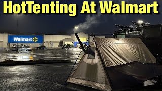 Hot Tent Camping in WALMART Parking Lot
