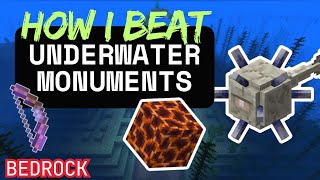 Underwater Monument Guide Bedrock edition for beginners Minecraft temple 1.21 2025