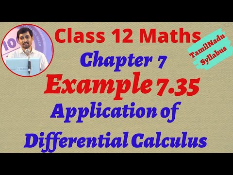 12th Maths Example 7.35  Application of Differential Calculus Chapter 7 Tamilnadu Syllabus Alexmaths