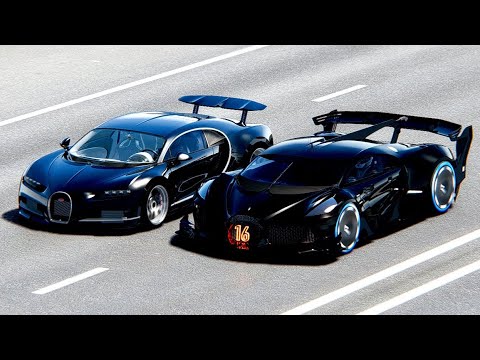 Bugatti Black Devil Concept vs Bugatti Black Edition at Drag Race 20 KM