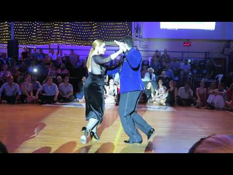  Fernando Sanchez  and  Ariadna Naveira  are  dancing  to  the  tango  "  Alma De Loca  "  at  A los amigos tango festival  in  2019