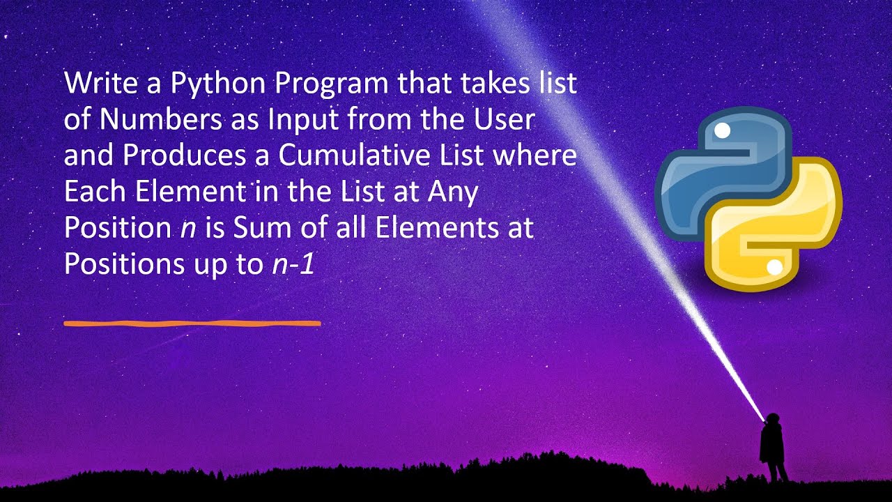 Write Python program that takes list of numbers as input from the user and produces cumulative list