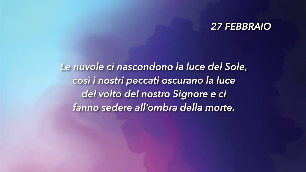 Meditazione Calendario "Parole di Vita" del 27 Febbraio 2019