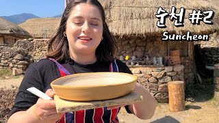 We made pottery in the Korean Folk Village ! | Suncheon Naganeupseong Walled Town 🇹🇷🇰🇷