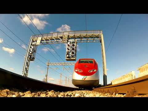 ETR500_50 runs along the track dedicated to transfers between IFT Surbo Scalo and Lecce station.