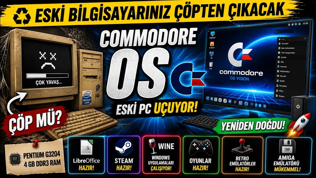 Commodore Geri Döndü! | Eski PC'yi Commodore OS ile Canlandırdık!