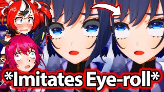 Bae and IRyS Try To Imitate Kronii's Eye Roll On Stream 【Hololive】