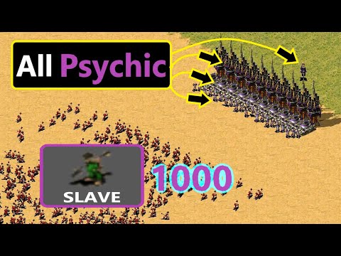 All Psychic Defense vs 1k Slaves - Red Alert 2