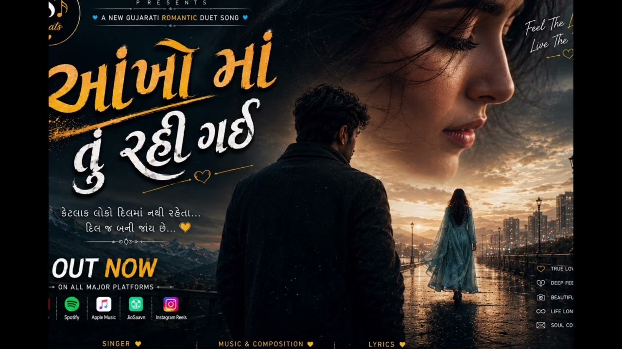 💙 આંખોમાં તું રહી ગઈ ❤️ | New Gujarati Romantic Duet Song 2026 | JS_Beats
