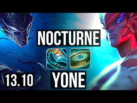 NOCTURNE vs YONE (TOP) | 12/1/11, 6 solo kills, Legendary, 900K mastery | KR Master | 13.10
