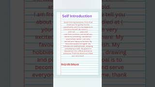 Self-Introduction for college students | Self introduction part 1 #gk #english #shorts