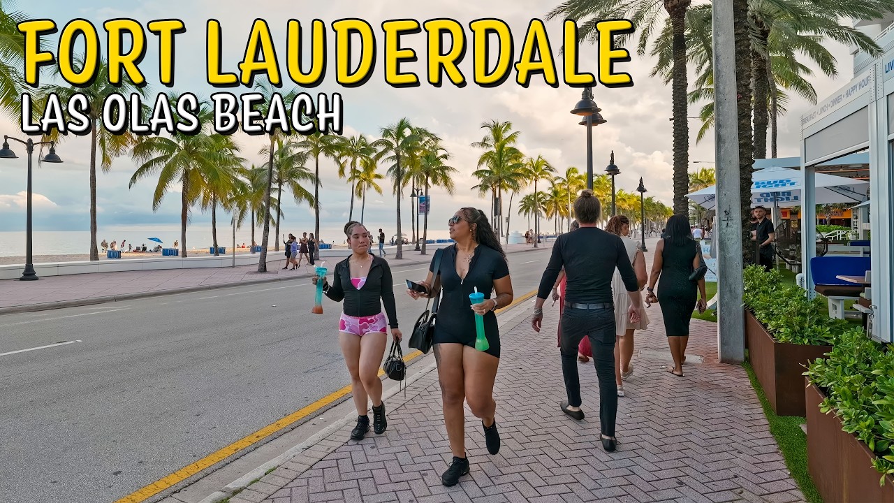 Immersive street-level walking tour through Fort Lauderdale Las Olas, United States, showcasing authentic urban landscapes, local architecture, and the vibrant atmosphere of the city's neighborhoods