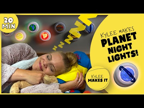 Kylee Makes Planet Night Lights - Calm Bedtime Routine for Sleeping Video for Kids!