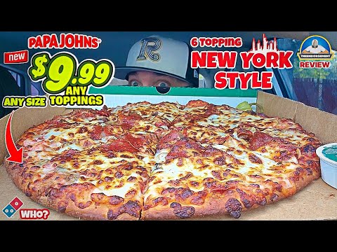 Papa John's® $9.99 Any Size, Any Toppings Pizza Deal! 🍕😲 | 6 Topping NY Style! 🗽 | theendorsement