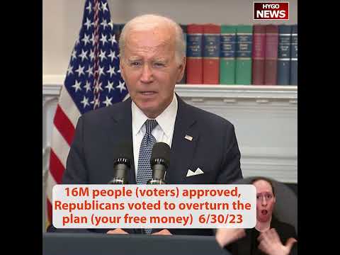 16M people (voters) approved, Republicans voted to overturn the plan (your free money)