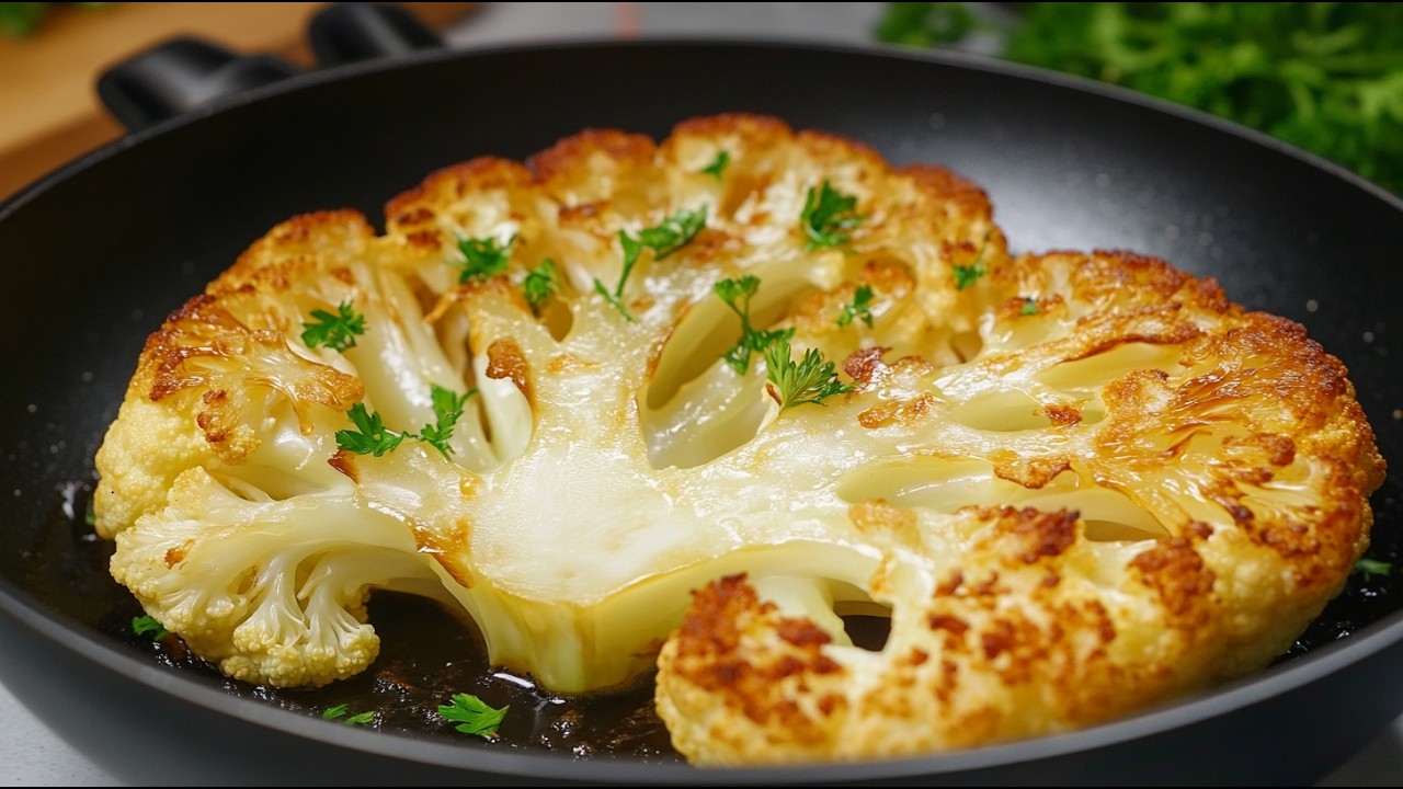 Blumenkohl Steak mit Hirse und Salat by Essen Kochen — recipe photo