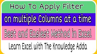 How To Apply Filter on Multiple Columns Simultaneously in Excel