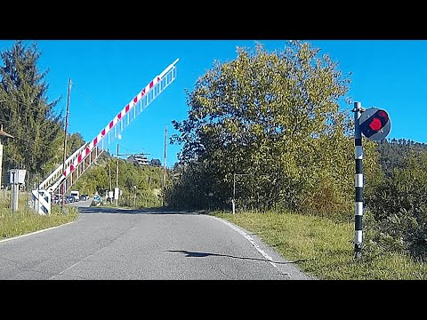 Passaggio a livello Prasco (AL) treno in transito #passaggioalivello #levelcrossing #bahnübergang