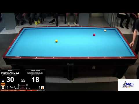 LLIGA CATALANA 3 BANDES 1ª DIV.:CB MANRESA "A"(FRANCISCO HERNANDEZ)-SE CASAL CERVERA(JOSEP SERAROLS)