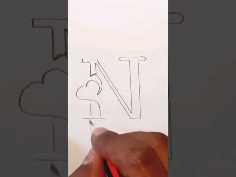 Letter N art #shorts #art #viral #short #n #letterwriting #word #artoftheday #artist