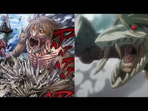 Falco Jaw titan transformation anime and manga