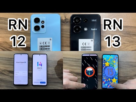 Xiaomi Redmi Note 12 vs Redmi Note 13 / HyperOS vs MIUI 14 - Android 14 vs Android 13