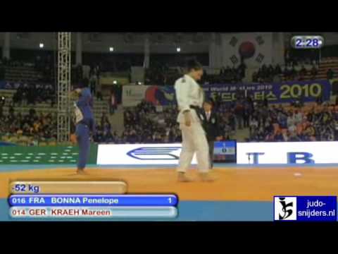Judo 2010 Suwon: Penelope Bonna (FRA) - Mareen Kraeh (GER) [-52kg].