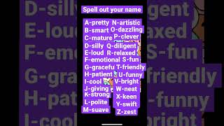 Spell out your name (positive edition)