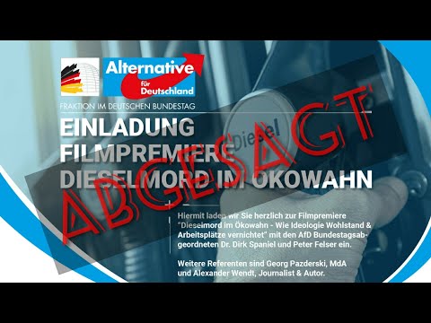 Diesel-Film: Hotel sagt Veranstaltungstermin der AfD Fraktion ab - Dr. Dirk Spaniel - MdB AfD