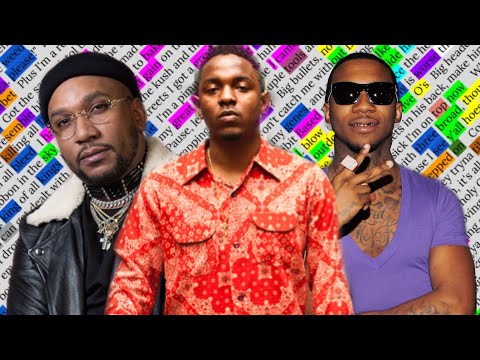 Kendrick Lamar, Lil B & Cyhi, XXL Cypher | Rhyme Scheme Highlighted