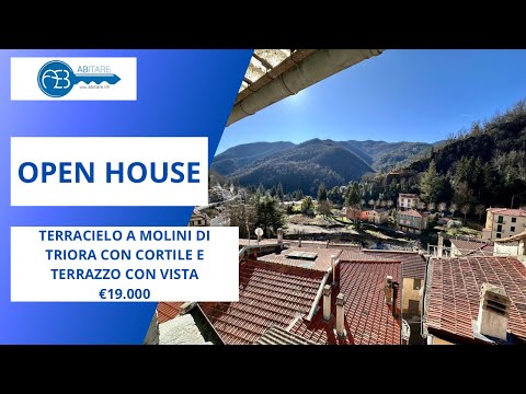 🏠TERRACIELO A MOLINI DI TRIORA CON CORTILE E TERRAZZO CON VISTA € 19.000