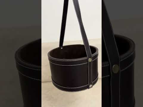 Mdf Brown Leather Gift Basket