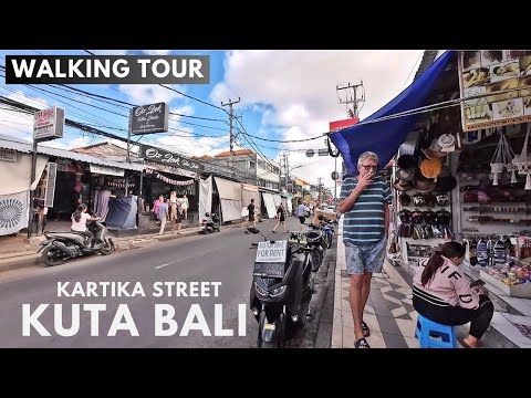 Relaxing Late Afternoon Walk at Kartika Street Kuta Bali German Beach | Walking Tour Bali Today 2024